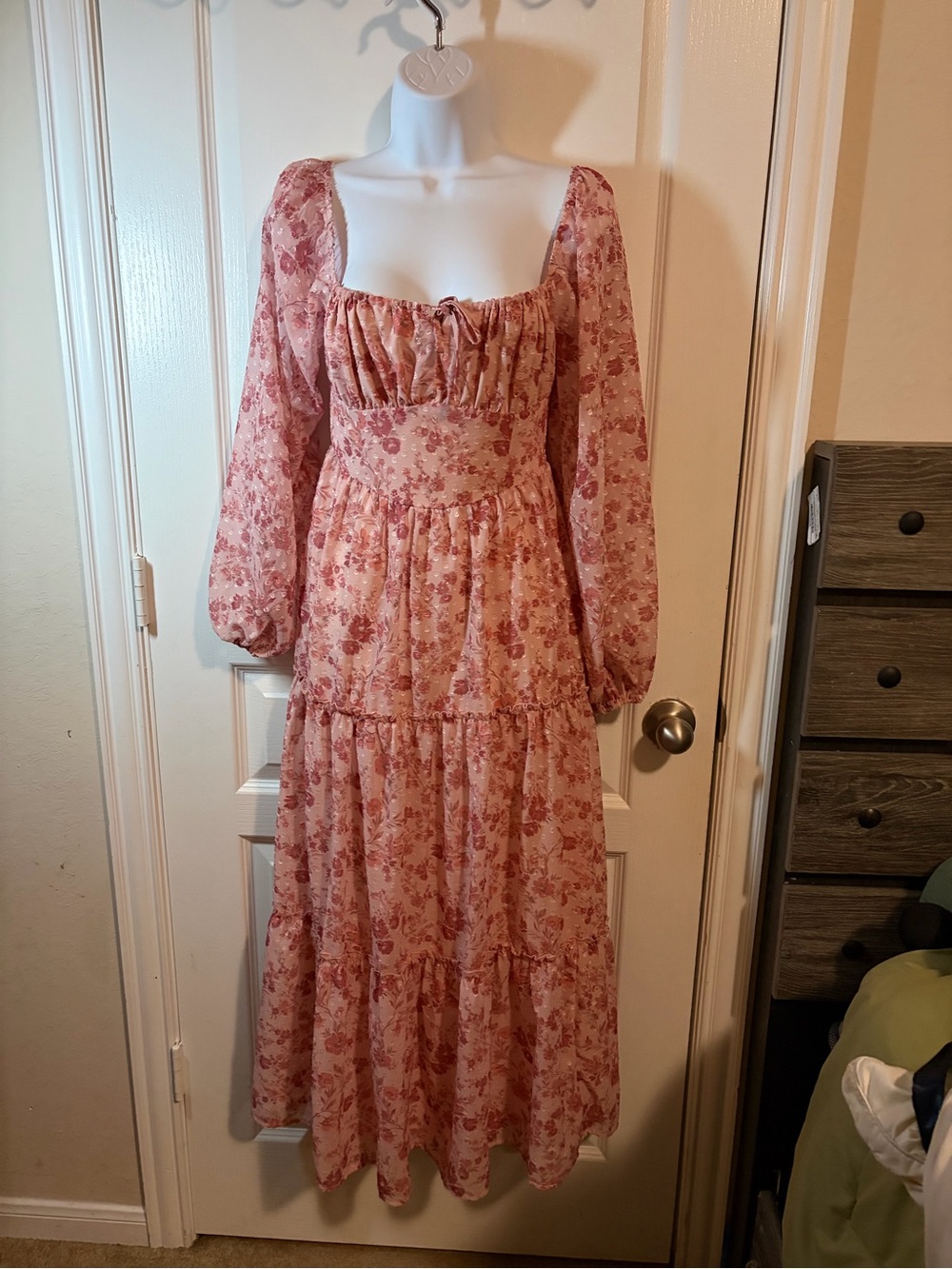 Altar'd State Dusty Rose Floral Maxi Dress